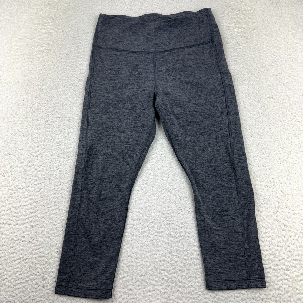 Athleta Crop Leggings Women's Medium Gray Mid Rise Skinny Performance Stretch